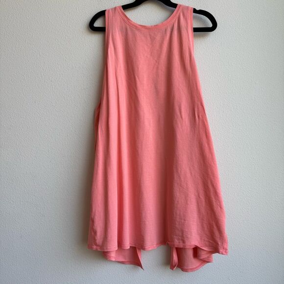 Lululemon All Tied Up Tank Light Coral Pink Pima Cotton Tie Back Size 4 Small - Picture 1 of 4